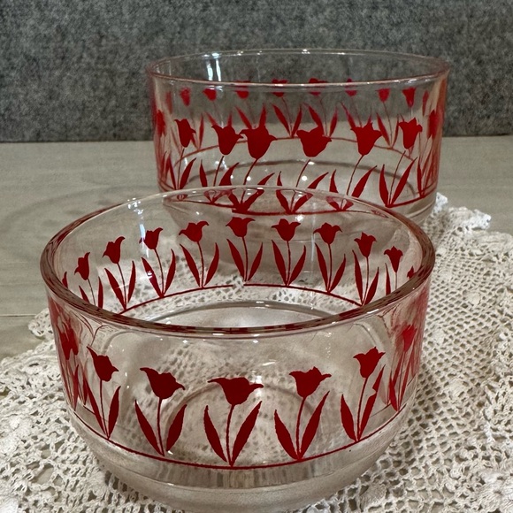 Vintage Nesting Bowls “Thermidor” Red Tulip - Picture 1 of 2